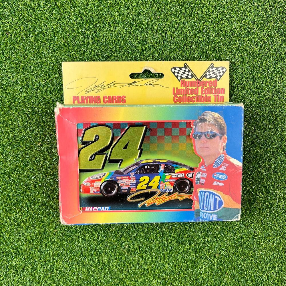 Jeff Gordon Collectible Tin 2 Decks Playing Cards Racing # 24 NASCAR